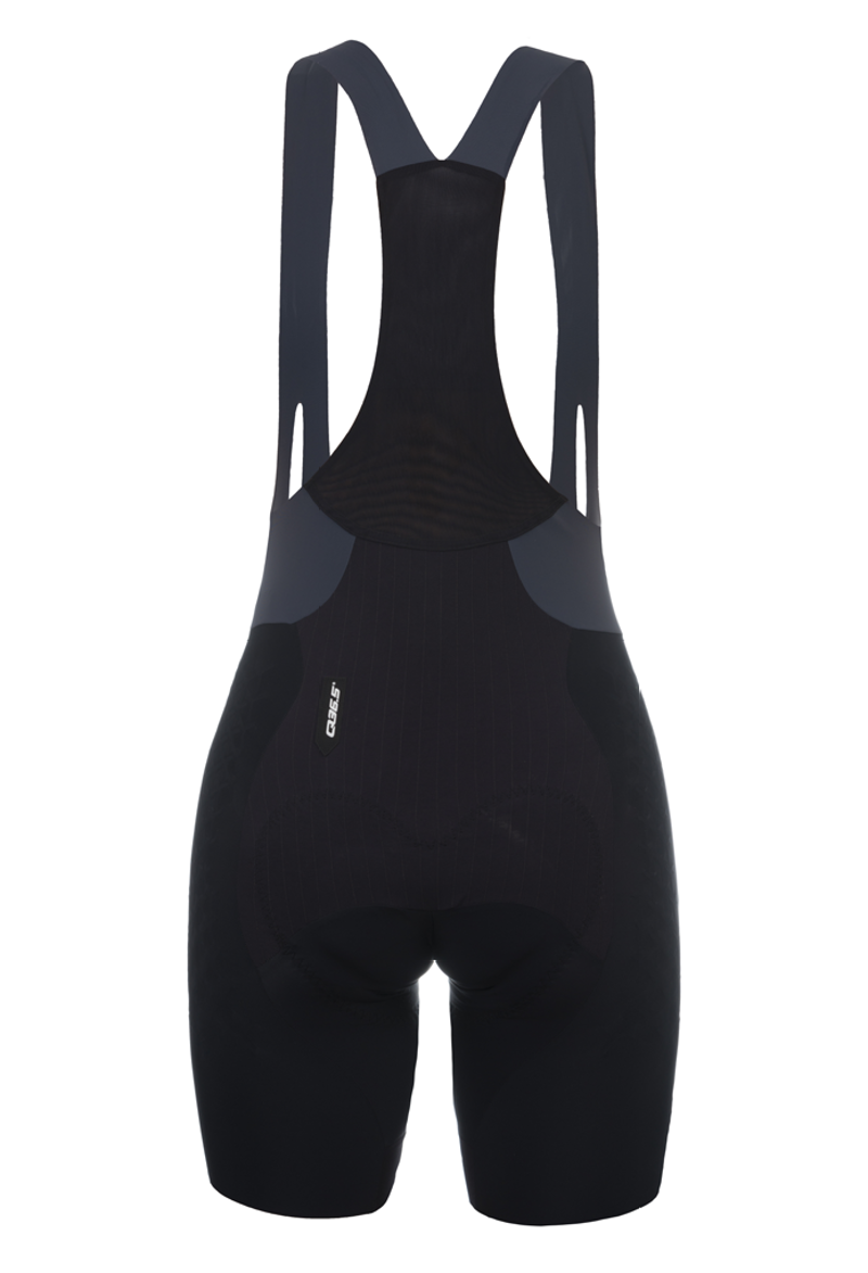 Q36.5 Womens Salopette GRID SKIN Bib Shorts : BLACK-1